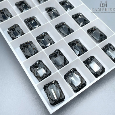 6435 Emerald Cut 11,5 мм Crystal Silver Night (SINI)