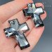 6864 Cross Pendant 40x30 mm Crystal Silver Night (SINI)