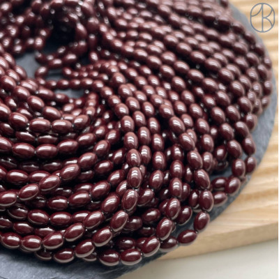 6х4 мм Гематин имитация рис темно-бордовый