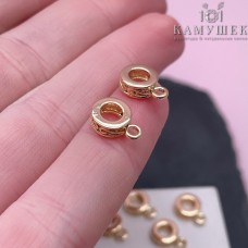 7,6*3 мм Цвет золото, Бейл узор неразъемное кольцо