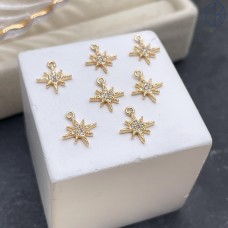 8,5*10,5 мм Цвет золото, Подвеска северная звезда мини с цирконом