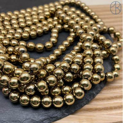8 мм Гематин имитация, цвет темное золото №1