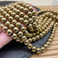 8 мм Гематин имитация, цвет темное золото №1