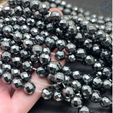 8 мм Гематин имитация огранка круглая