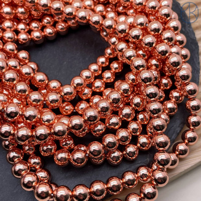 8 мм Гематин имитация розовое золото