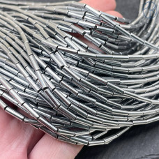 8х2 мм, Гематин имитация трубочки темное серебро