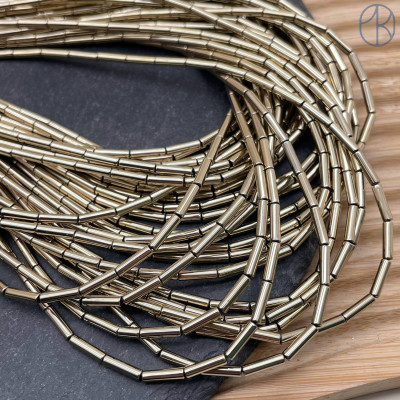 8х2 мм, Гематин имитация трубочки темное золото