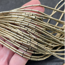 8х2 мм, Гематин имитация трубочки темное золото