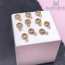 9*2,5 мм Цвет золото, Бейл гладкий разъемное кольцо