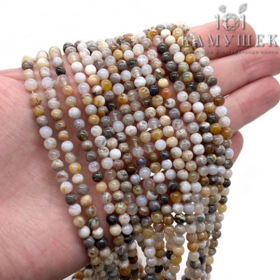 Агат бамбуковый 4 мм 