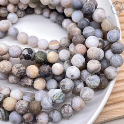 Агат бамбуковый матовый 10 мм