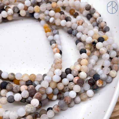 Агат бамбуковый матовый 4 мм 