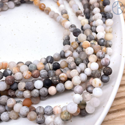 Агат бамбуковый матовый 6 мм