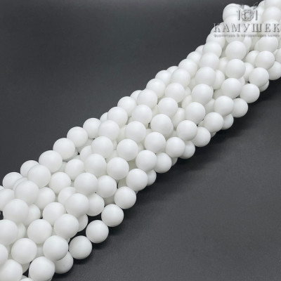 Агат белый матовый (имитация) 10 мм