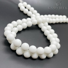 Агат белый матовый (имитация) 12 мм