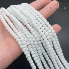 Агат белый матовый (имитация) 4 мм