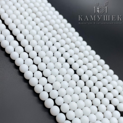 Агат белый матовый (имитация) 6 мм