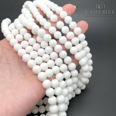 Агат белый матовый (имитация) 8 мм