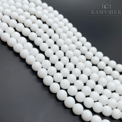 Агат белый матовый (имитация) 8 мм