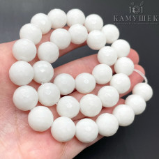 Агат белый огранка (имитация) 12 мм