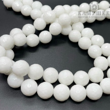 Агат белый огранка (имитация) 12 мм