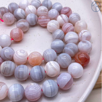 Агат Ботсвана розовый №1 14 мм