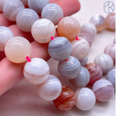 Агат Ботсвана розовый №1 14 мм