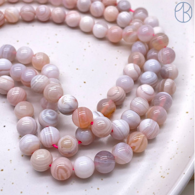 Агат Ботсвана розовый №1 8 мм