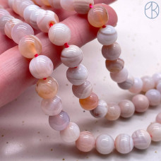 Агат Ботсвана розовый №1 8 мм