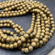 Агат бронза тонированный с друзой 6 мм