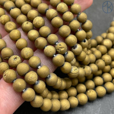 Агат бронза тонированный с друзой 6 мм