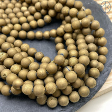 Агат бронза тонированный с друзой 8 мм