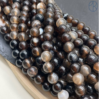 Агат черно-коричневый №1 10 мм 