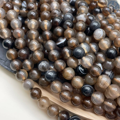 Агат черно-коричневый №1 12 мм 