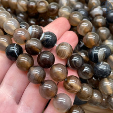 Агат черно-коричневый №1 12 мм 