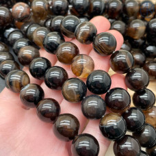 Агат черно-коричневый №1 14 мм 