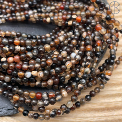 Агат черно-коричневый №1 4 мм 