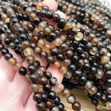 Агат черно-коричневый №1 6 мм 