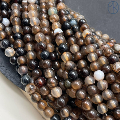 Агат черно-коричневый №1 8 мм 