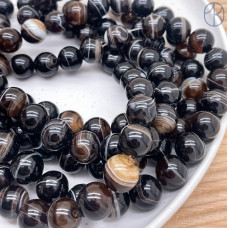 Агат черно-коричневый 14 мм 