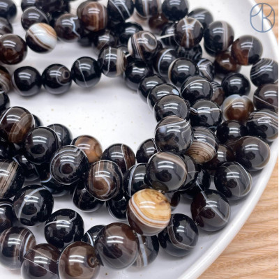 Агат черно-коричневый 14 мм 