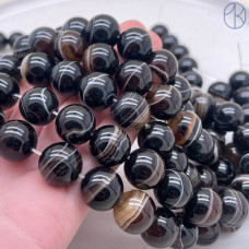 Агат черно-коричневый 14 мм 