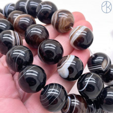 Агат черно-коричневый 15 мм 