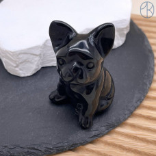 Агат черный французский бульдог ~ 6 см Агат черный французский бульдог ~ 6 см