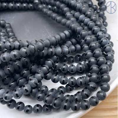 Агат черный матовый №1 6 мм 