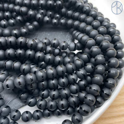 Агат черный матовый №1 8 мм 