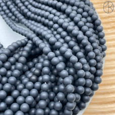 Агат черный матовый 6 мм 