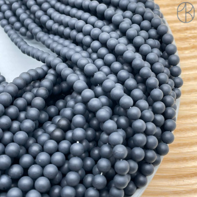 Агат черный матовый 6 мм 