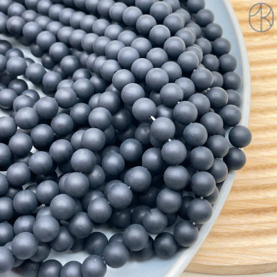 Агат черный матовый 8 мм 