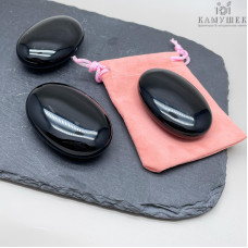 Агат черный овал 40х60 мм